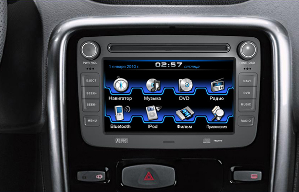 Штатная магнитолаGps,Navi,DVD Roadrover для   Renault Duster